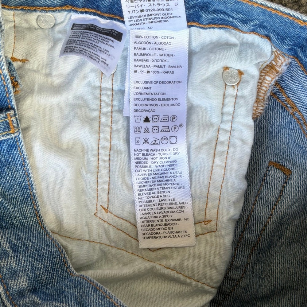 Levis Premium 501 Original Cutoff Denim Shorts Light Wash Blue High Rise 26 - Picture 4 of 11
